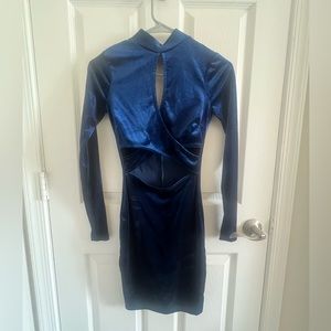 Windsor velvet navy dress with cutouts